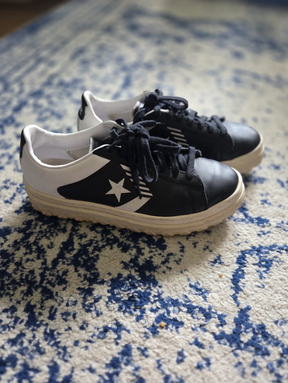Converse Black and White Platform Star Sneakers